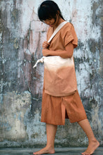 Load image into Gallery viewer, Model carry Eco friendly canvas bag with adjustable strap by Xiapism Natural Dye Sustainable Fashion