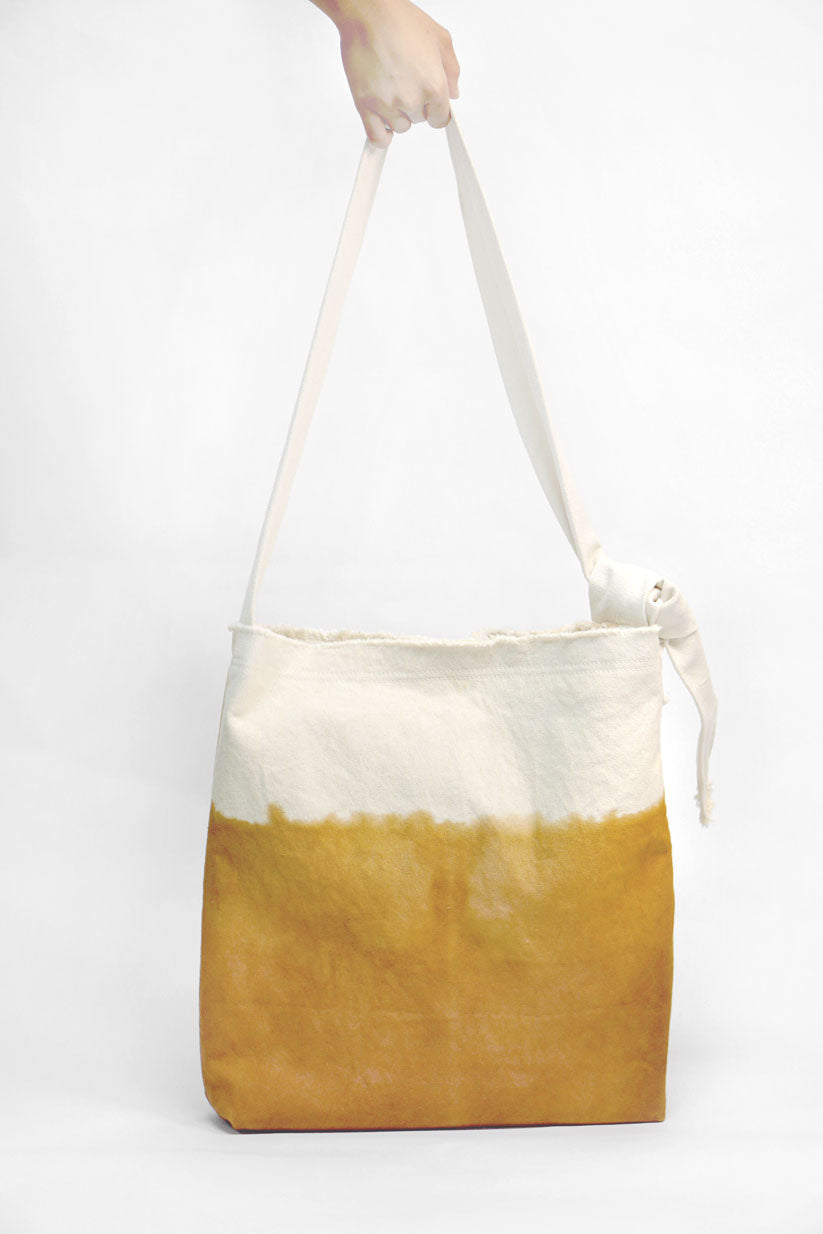 Eco friendly canvas bag with adjustable strap by Xiapism Natural Dye Sustainable Fashion