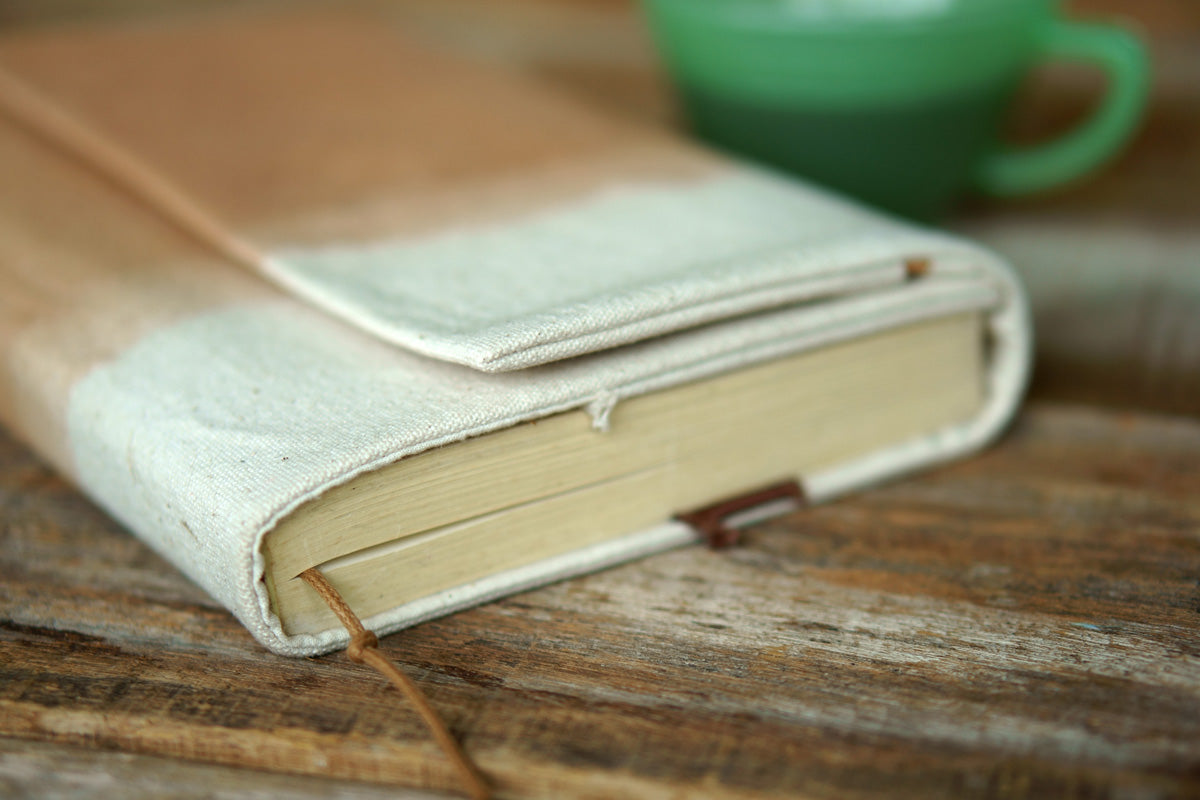 Rustic Canvas Book Jacket by Xiapism Natural Dye Sustainable lifestyle products