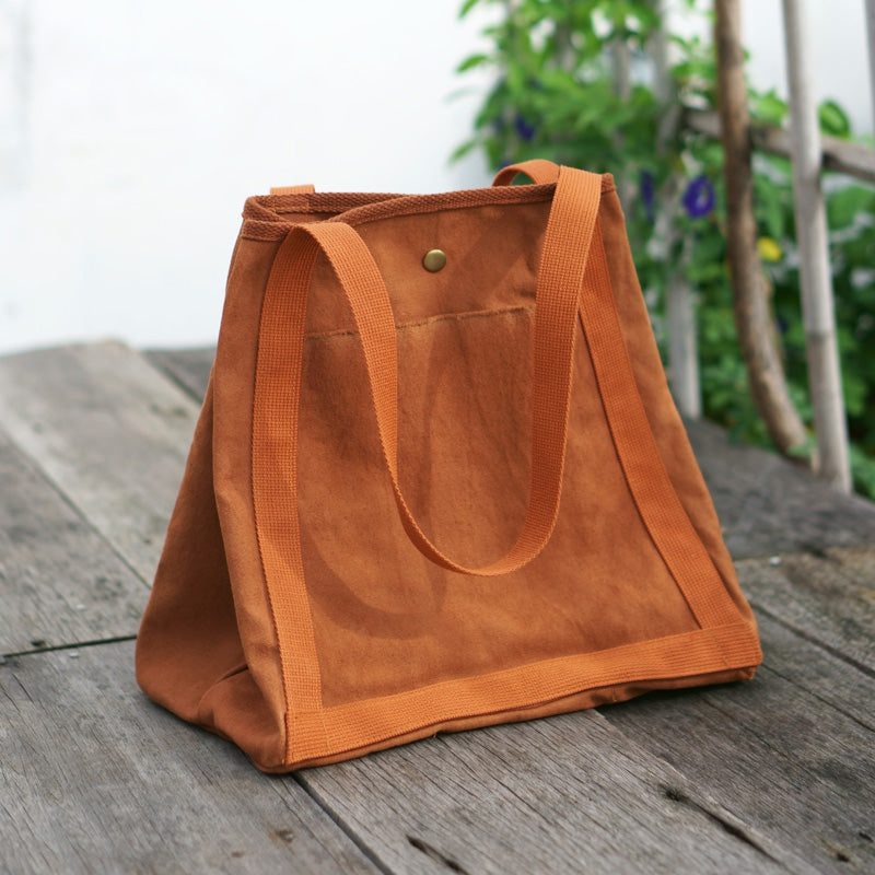 A shopping bag you would love with 3 big compartments inside for easy organising by Xiapism Natural Dye Sustainable Fashion in Malaysia