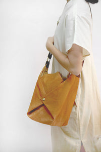 Box Sling Bag, a fun design sling bag with 4 inner pockets for ease of use by Xiapism Natural Dye Sustainable Fashion