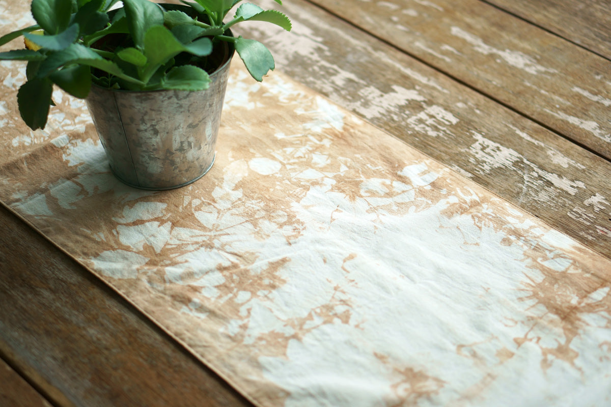 Table Runner with organic natural color by Xiapism Natural Dye Sustainable Lifestlye