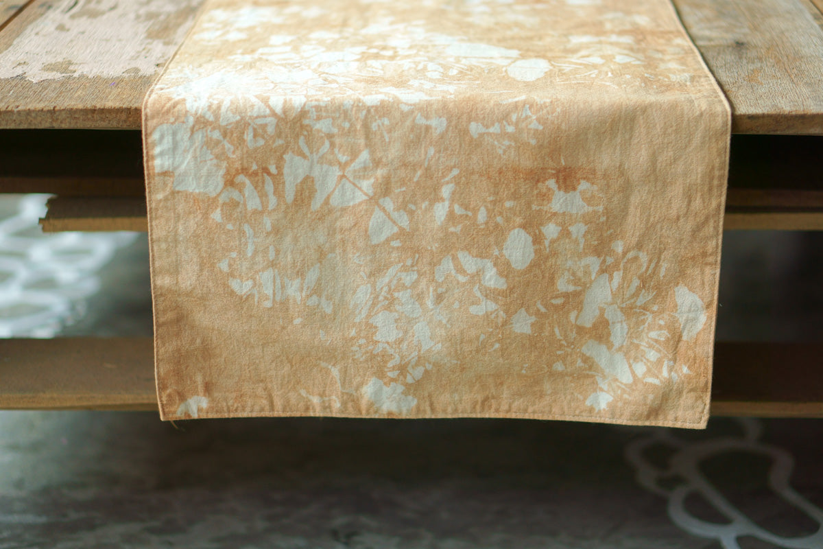 Table Runner with organic natural color by Xiapism Natural Dye Sustainable Lifestlye